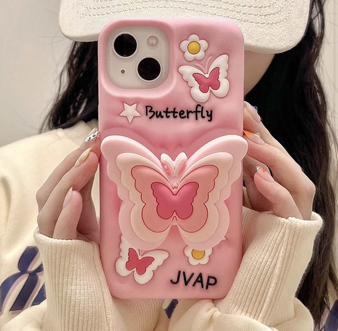Pink or Purple New Butterfly Phone Case for Iphone 14 14Pro and 14 Promax