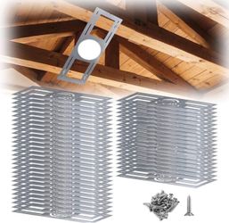 72-Pack New Construction Mounting Plates for Recessed Wafer LED Lights, 3/4/6 Inch Rough Plate Template for Ceiling Lamp, 26 Inch Steel Housing Bracke