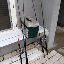 Fishing Rods W/ Tackle Box 