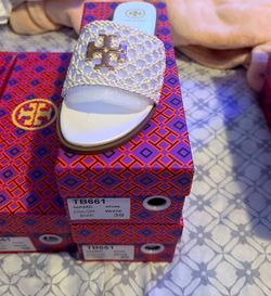 Tory Burch Slides White