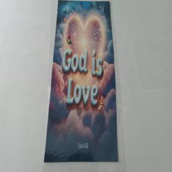 *God Is Love" Custom Made Laminated Bookmarker 