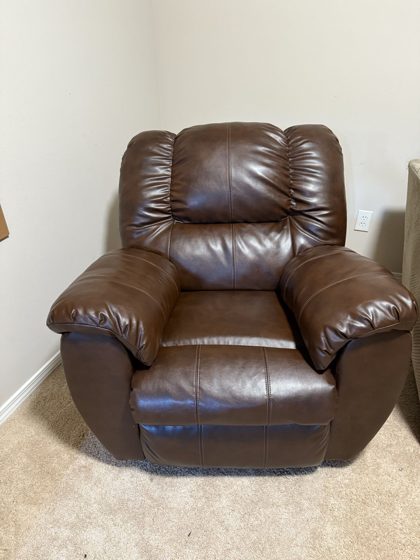 Fake leather recliner