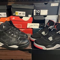 Air Jordan Retro 4 Bred + Dub Zero Donor  2008 Countdown Pack CDP IV Men Sz 10