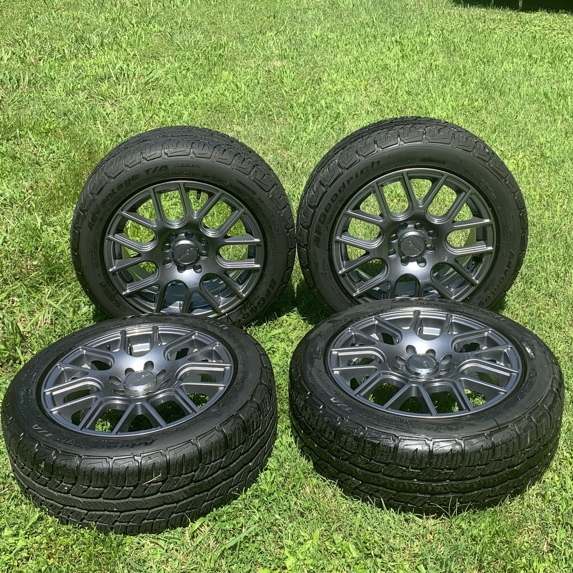Vision rims , Advantage T/A BF Goodrich tires ,195/55R15 .4 unilug rims and tires like new ,less than 500 miles. will fit a ton of different cars !!