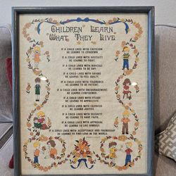 Children Learn What They Live Poem Framed