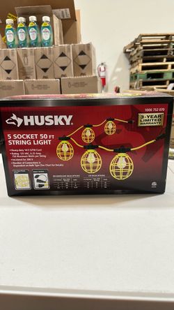 Husky 5 Socket 50 ft String Light pay 35 vs 50