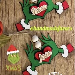 Personalized Grinch Ornament, Grinch Christmas Ornament