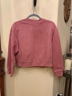 LULULEMON Women Light Mauve Crewneck Cropped Sweatshirt Size XS