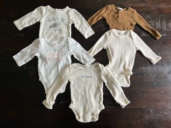 Baby Girl Long Sleeve Onesie Bundle – 5 Pieces
