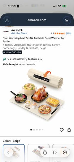 Food Warming Mat 24x16, Foldable Food Warmer for Parties