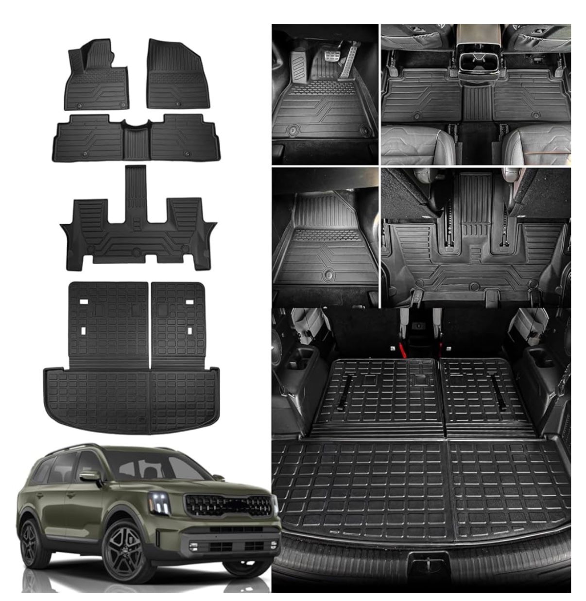 Floor Mats For 2020-2025 Kia Telluride 7 & 8 Seats
