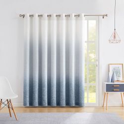 Ombre Window Door Curtain 100" Extra Wide Light Filtering Gradient Print on Rayon Blend Fabric Treatment Drape for Sliding Patio Door with 14 Grommets