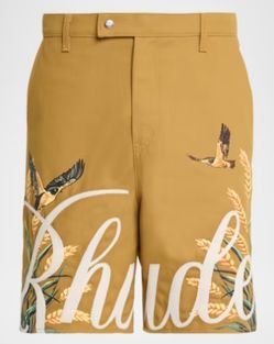 Rhude Wheat Field Graphic Shorts Size XL