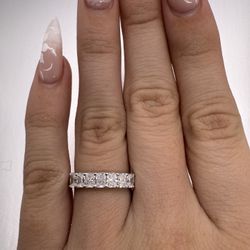 1 CTW Radiant Cut Lab Diamond Wedding Band 