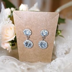 Vintage Gold Plated Diamond Drop Earrings EUC