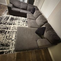 Gray Comfortable Sofa With Pillows 