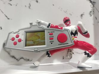 POWER RANGERS LOST GALAXY RED RANGER HAND HELD GAME - TESTED WORKING .  Large Action Figures Tote )