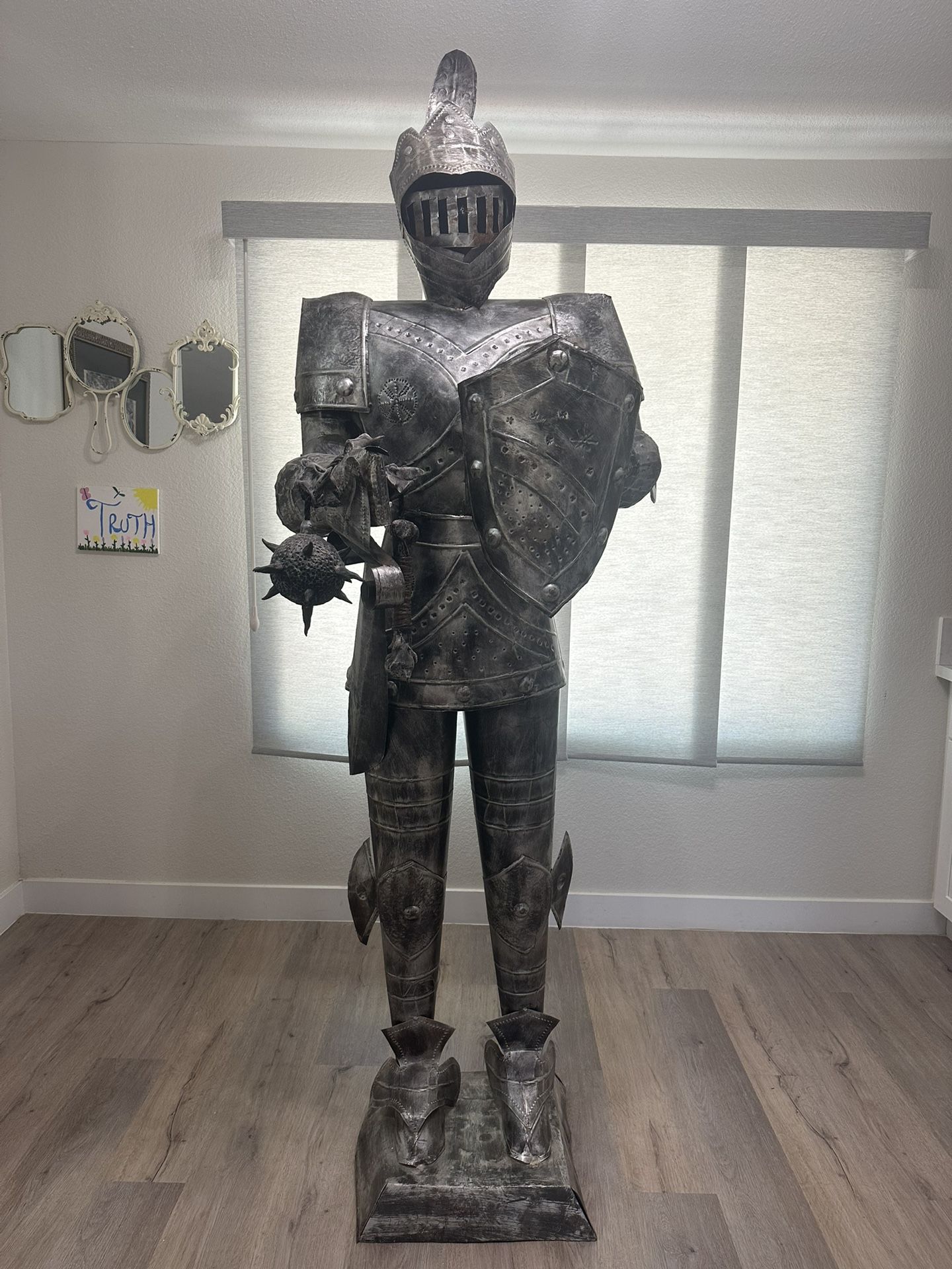 Large Knight Aluminum Statute