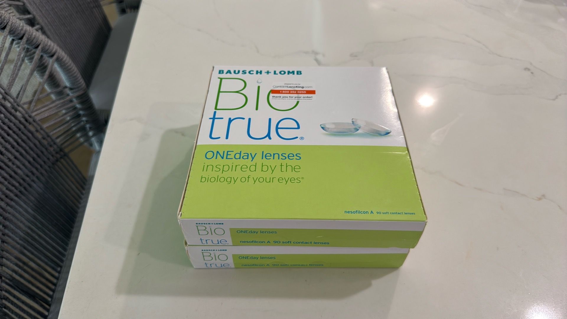 Bausch + Lomb - ONE day lenses 2 x 90 day boxes -2.25