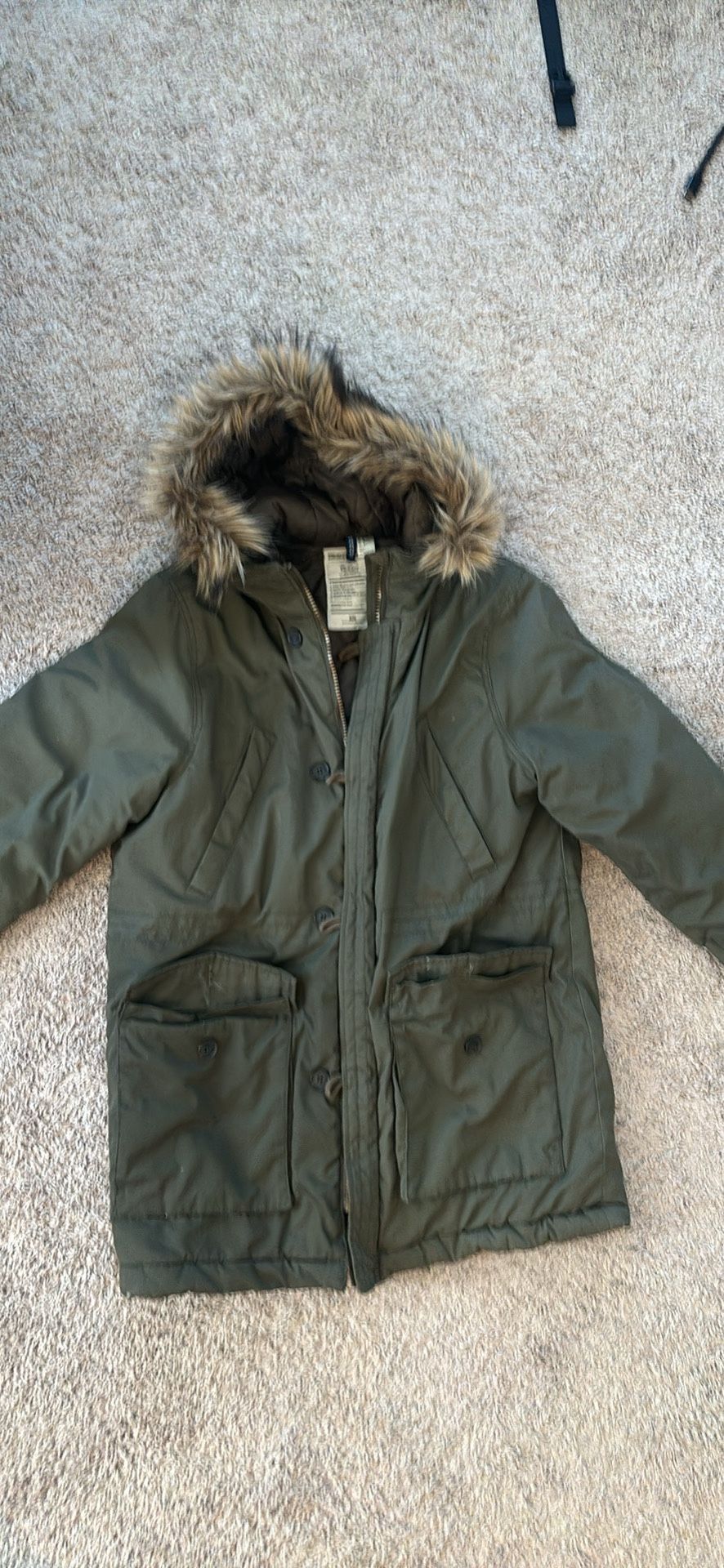 Olive Parka Overcoat
