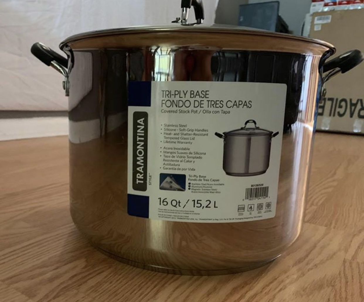 Tramontina 16 Quart Stainless Steel Covered Stock Pot