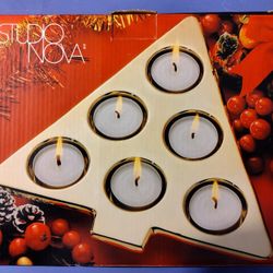 Mikasa / Studio Nova Metal Holiday Tree Tea Light Candle Holder