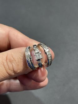 14KT White Gold 1.93CTW Diamond Ring Set