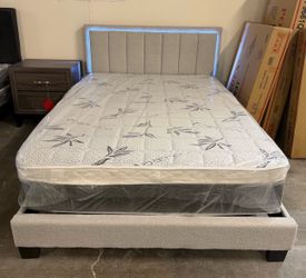 Queen size bed frame and mattress