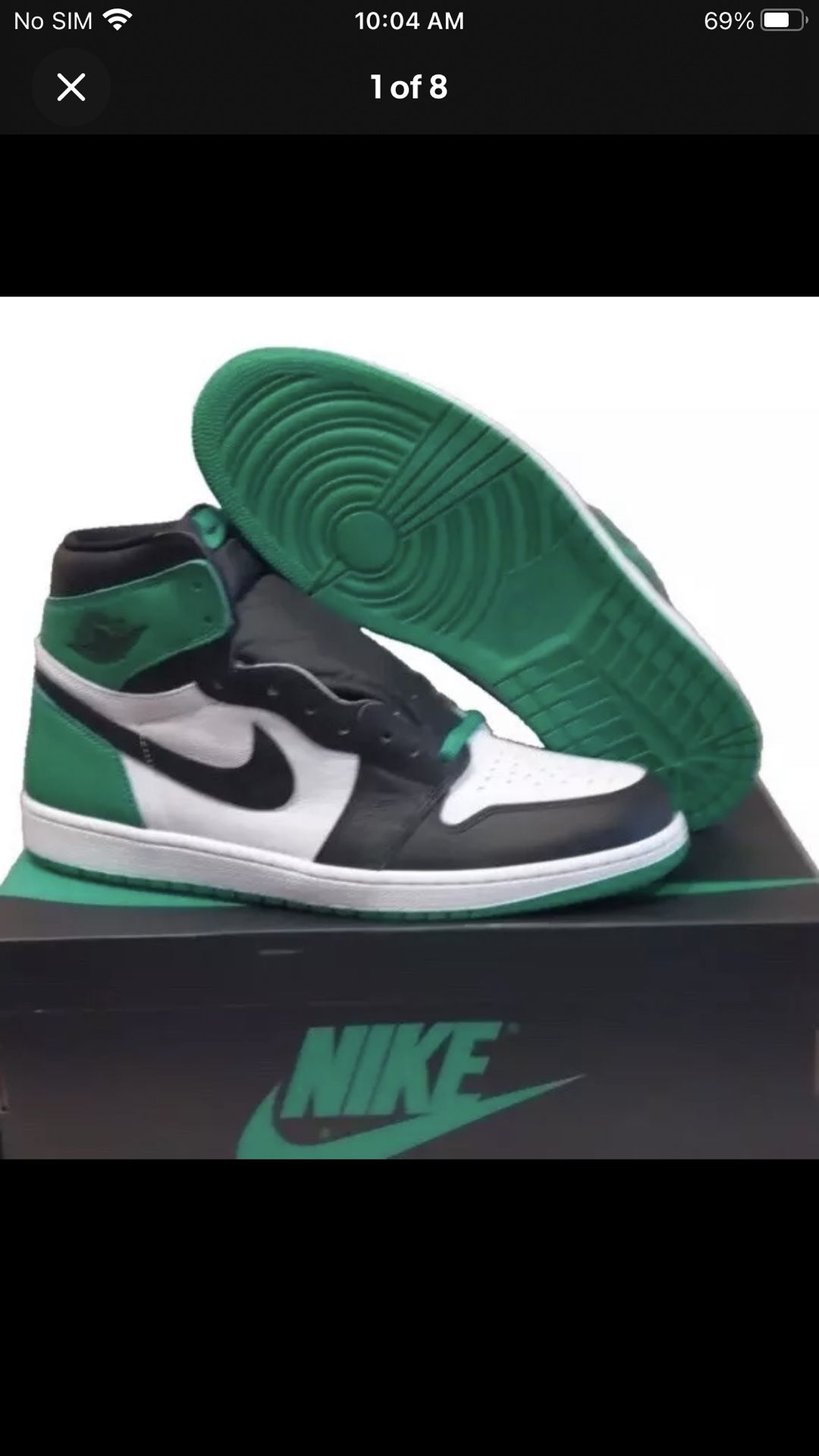 Jordan 1 High Retro Lucky Green Size 13