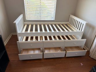 White Twin Bed Frame / Trundle