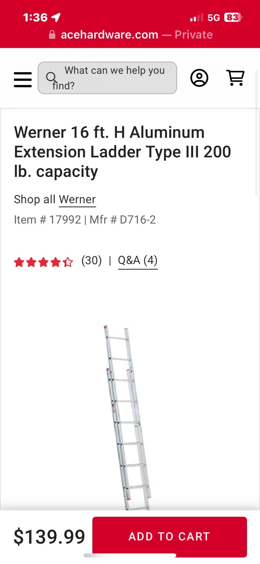 Werner Extensión Ladder