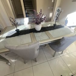 Elegant Dining Table And Chairs Set