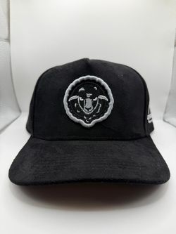 Oveja negra Black Suede Snapback Hat with Embroidered Patch