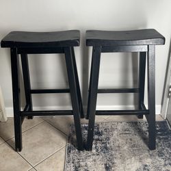 Pair of Coaster Saddle Bar  Height Bar Stools