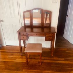 Vanity table and stool