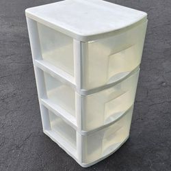 Small white 3 drawer storage organizer bins