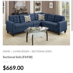 Blue Sectional Sofa 