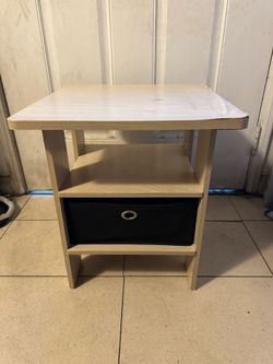 Wood Side Table / Nightstand with Storage Bin - Pickup or Delivery 91331