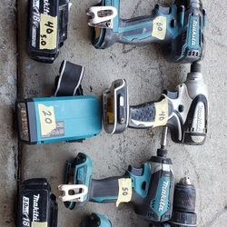 Makita Drill Impact Light And Batteries 