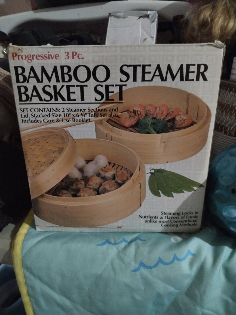Bamboo Steamer Basket Set 