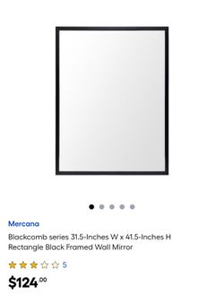 31.5”x 41.5” Black Framed Mirror