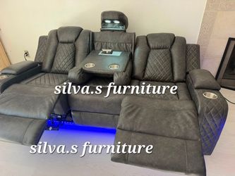 Power sofas set 3pcs recliner with speakers and Bluetooth cup 🥤 holder and eld lights
