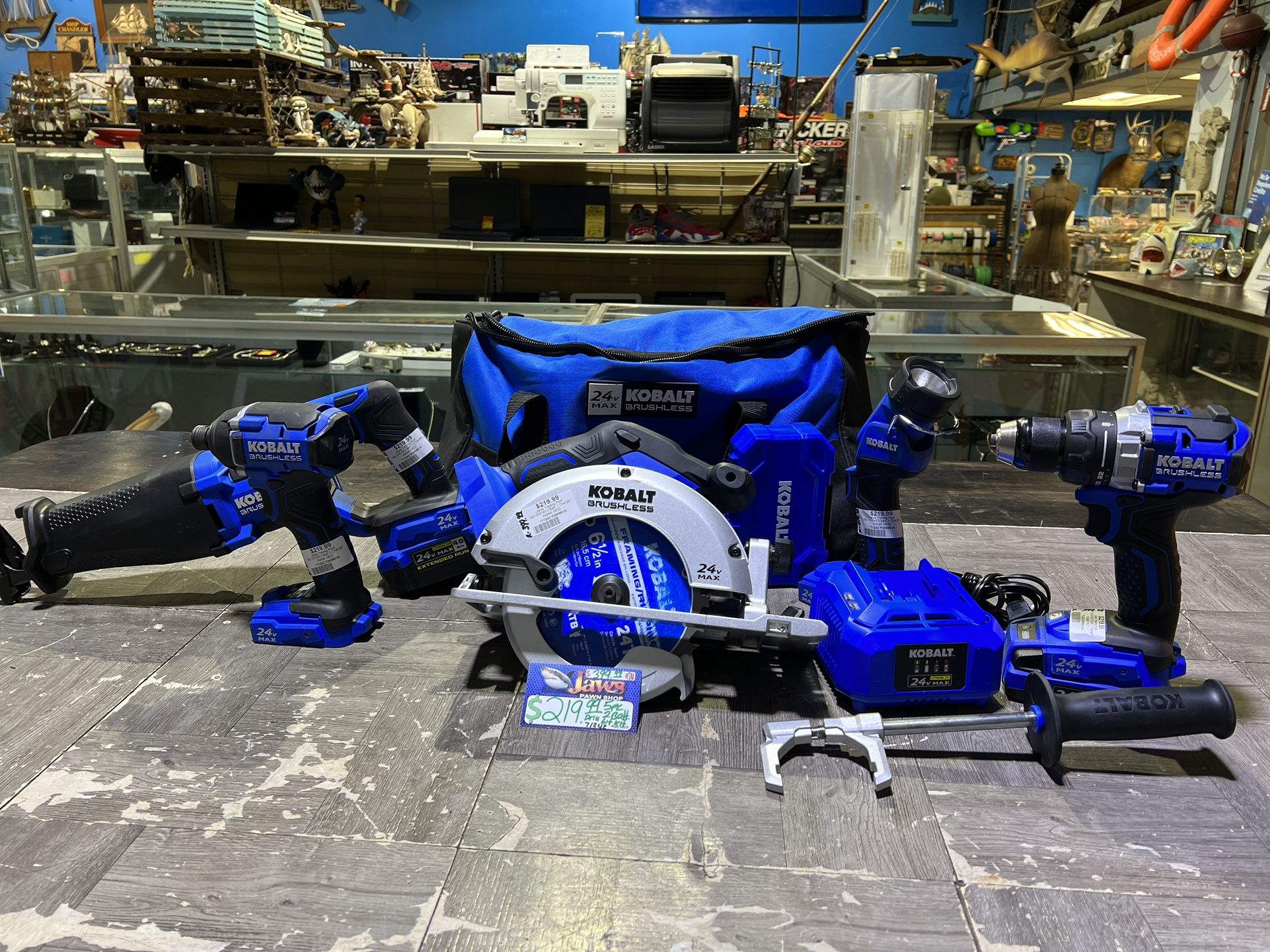 Kobalt 5pc drill kit pick up only WILL NOT SEPARATE SELLING AS WHOLE KIT ONLY! 24v brushless