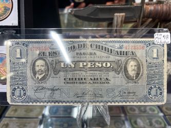1914 Chihuahua Mexico 🇲🇽 Peso Bank Note Revolución Villa