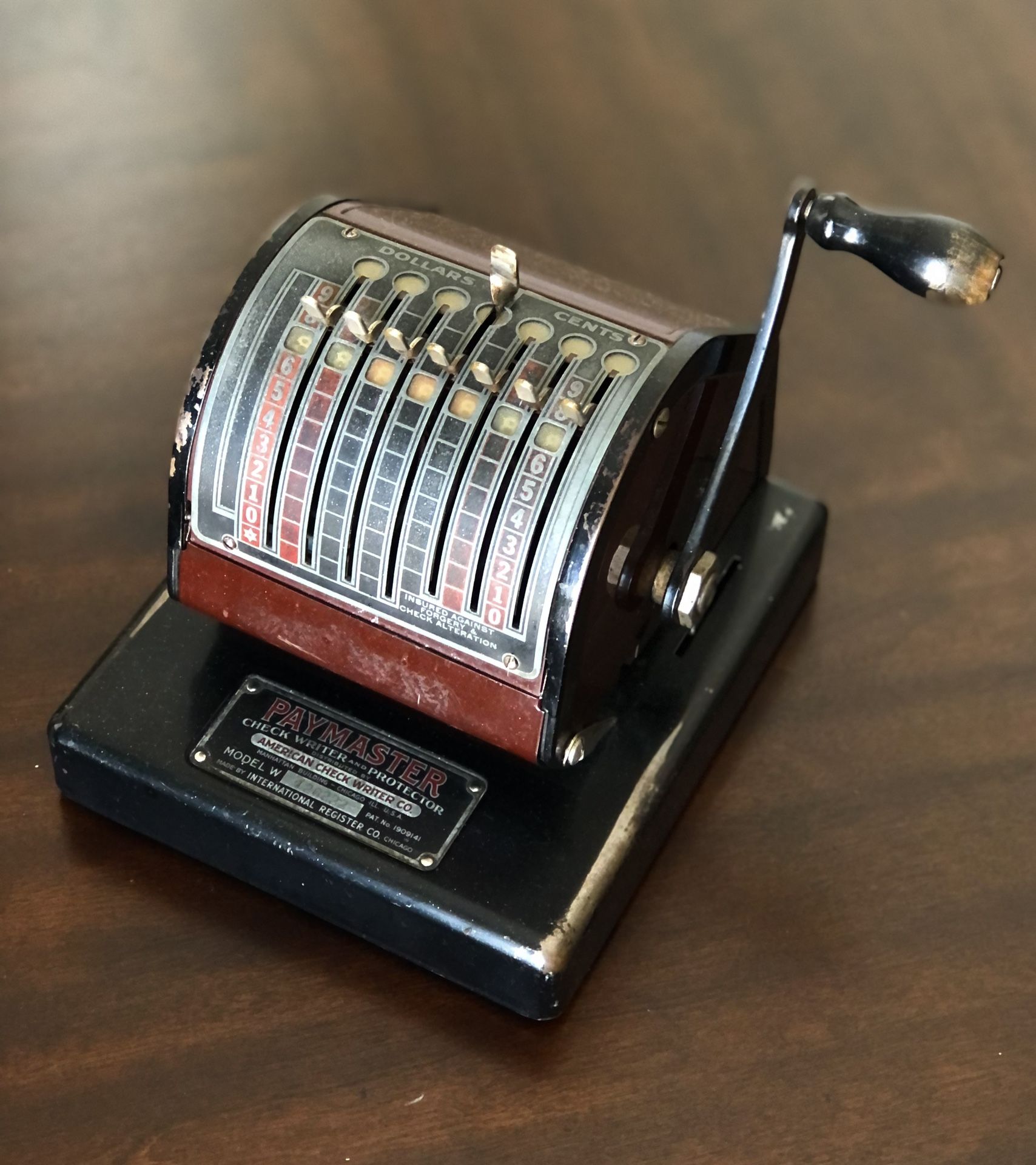American Check Writer Co. Paymaster Model W