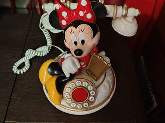 Vintage Telemamin Corded Telephone Minnie Mouse phone.