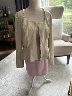 Foux Leather Jacket And Skirt