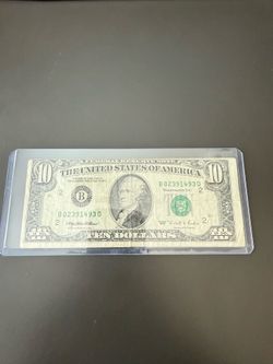 1995 $10 Federal Reserve Note New York Misalignment Error