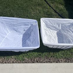 2 Black metal organizer baskets for storage