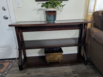 TV stand, book shelf, Wood. brown, not compressed wood